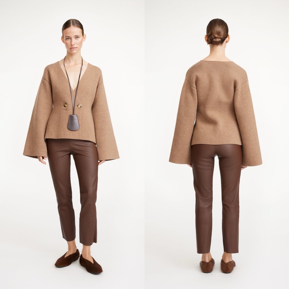 By Marlene Birger Florentina Leather Trousers in Chestnut
